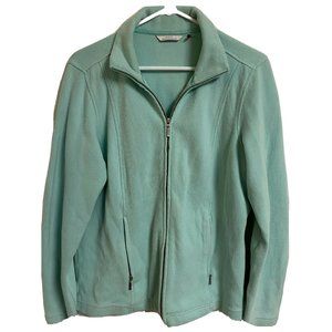 Lady Hathaway 1990s Womens Mint Green Full Zip Up Jacket w Pockets Sz Large